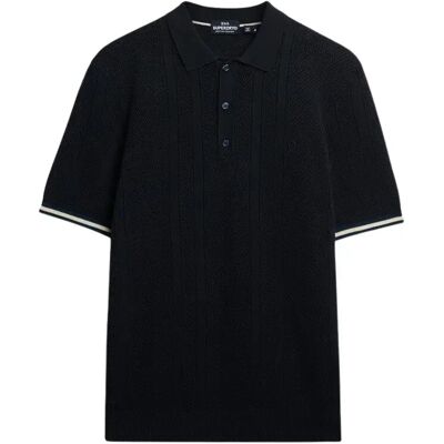 Polo aus strukturierter Wolle Superdry Bleu L male Polo aus strukturierter Wolle Superdry Bleu L male