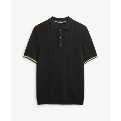 Polo mit strukturierter Baumwolle Superdry Noir 2XL male Polo mit strukturierter Baumwolle Superdry Noir 2XL male