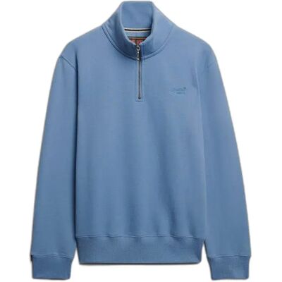 Sweatshirt mit Reißverschlusskragen Superdry Essential Logo Henley Bleu 2XL male Sweatshirt mit Reißverschlusskragen Superdry Essential Logo Henley Bleu 2XL male