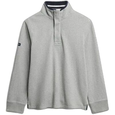 Sweatshirt mit halbem Reißverschluss Superdry Cotton Classics Jersey Henley Gris XL male Sweatshirt mit halbem Reißverschluss Superdry Cotton Classics Jersey Henley Gris XL male