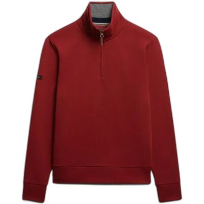 Piqué Hoodie mit Reißverschlusskragen Superdry Essential Rouge XL male Piqué Hoodie mit Reißverschlusskragen Superdry Essential Rouge XL male