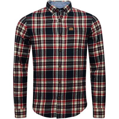 Holzfällerhemd langarm aus Bio-Baumwolle Superdry Bleu 2XL male Holzfällerhemd langarm aus Bio-Baumwolle Superdry Bleu 2XL male
