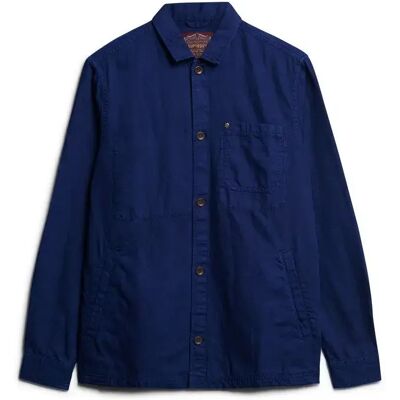 Überhemd aus gemischtem Leinen Superdry The Merchant Store Bleu L male Überhemd aus gemischtem Leinen Superdry The Merchant Store Bleu L male