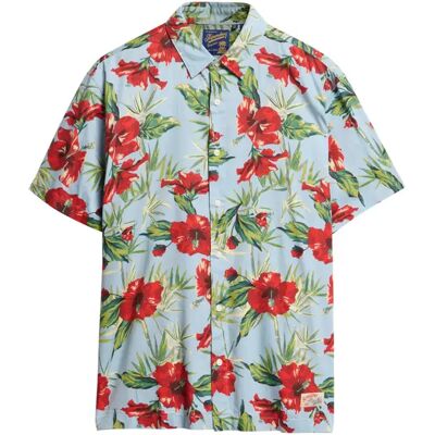 Hemd Superdry Hawaiian Print Bleu M male Hemd Superdry Hawaiian Print Bleu M male