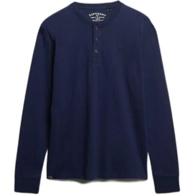 Langarmshirt Superdry Classic Essential Grandad Bleu 2XL male Langarmshirt Superdry Classic Essential Grandad Bleu 2XL male