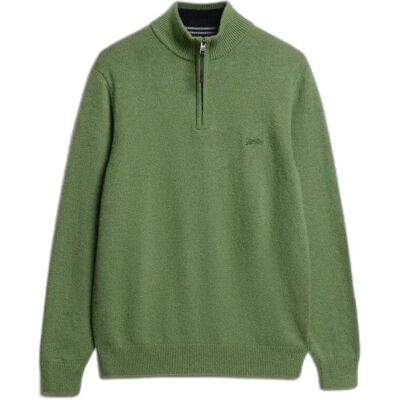 Pullover aus Mischwolle mit Stehkragen Superdry Vert M male Pullover aus Mischwolle mit Stehkragen Superdry Vert M male