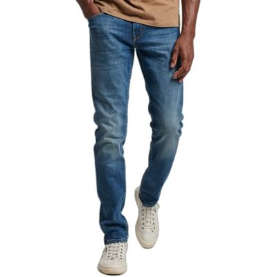 Schmale Jeans aus Bio-Baumwolle Superdry Bleu 28x34 male Schmale Jeans aus Bio-Baumwolle Superdry Bleu 28x34 male
