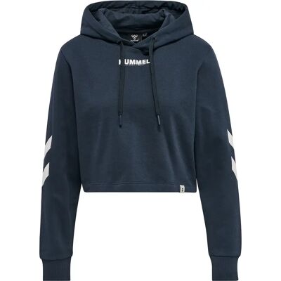 Damen-Crop-Top-Hoodie Hummel hmlLEGACY Bleu S female Damen-Crop-Top-Hoodie Hummel hmlLEGACY Bleu S female