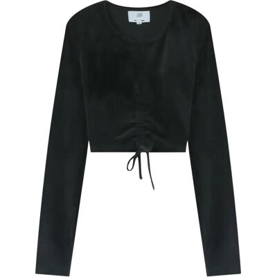 Crop Top T-Shirt Damen Sixth June Cordon Details Noir M female Crop Top T-Shirt Damen Sixth June Cordon Details Noir M female