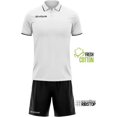 Set aus Polo-Shirt und Shorts Givova Blanc 2XL unisex Set aus Polo-Shirt und Shorts Givova Blanc 2XL unisex