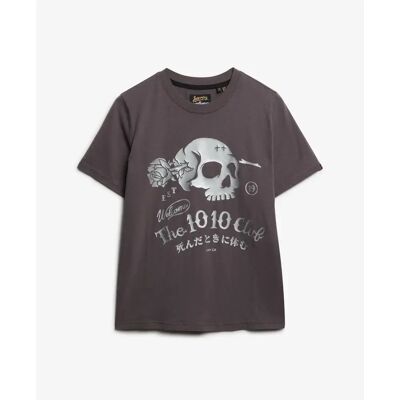T-Shirt Superdry Super Skull Gris M female T-Shirt Superdry Super Skull Gris M female