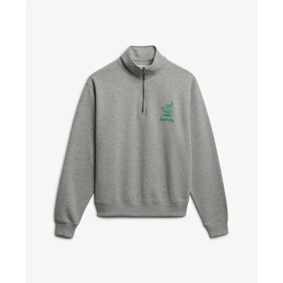 Sweatshirt Damen Superdry Country Club Crest Henley Gris L female Sweatshirt Damen Superdry Country Club Crest Henley Gris L female