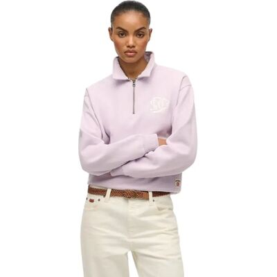 Damen Sweatshirt mit halbem Reißverschluss Superdry Sd&co Neon Violet M female Damen Sweatshirt mit halbem Reißverschluss Superdry Sd&co Neon Violet M female