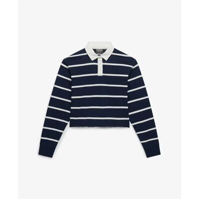 Polo-Shirt, langarm, Damen Superdry Athletic Essentials Stripe Bleu S female Polo-Shirt, langarm, Damen Superdry Athletic Essentials Stripe Bleu S female