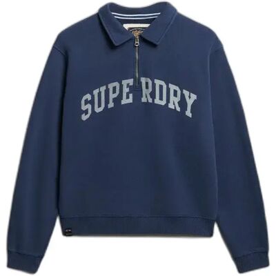 Pullover 1/2 Reißverschluss Damen Superdry Athletic Collared Bleu XS female Pullover 1/2 Reißverschluss Damen Superdry Athletic Collared Bleu XS female
