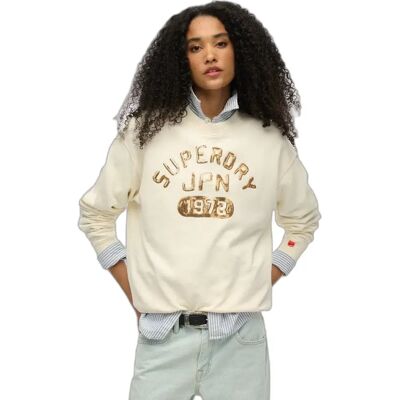 Sweatshirt Damen Superdry Varsity Beige XS female Sweatshirt Damen Superdry Varsity Beige XS female