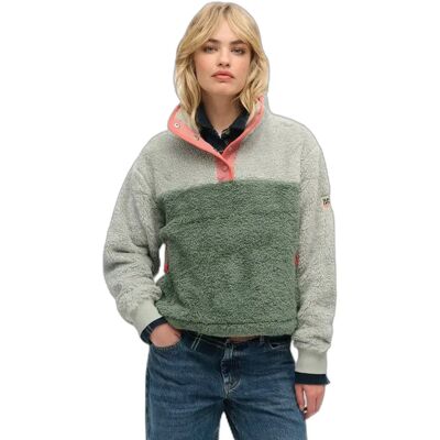 Fleece für Damen Superdry Mash Up Gris M female Fleece für Damen Superdry Mash Up Gris M female