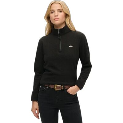 Damen Fleece-Pullover mit halbem Reißverschluss Superdry Noir M female Damen Fleece-Pullover mit halbem Reißverschluss Superdry Noir M female