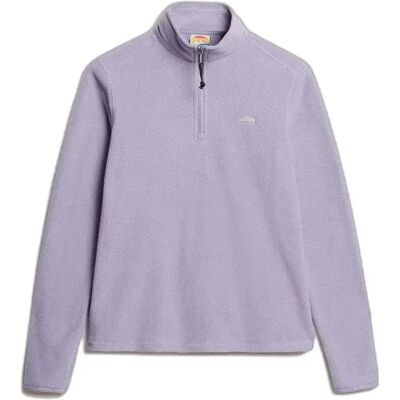 Damen Fleece-Pullover mit halbem Reißverschluss Superdry Violet L female Damen Fleece-Pullover mit halbem Reißverschluss Superdry Violet L female