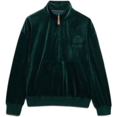 Damen Sweatshirt mit Reißverschluss aus Samt Superdry Country Club Vert M female Damen Sweatshirt mit Reißverschluss aus Samt Superdry Country Club Vert M female
