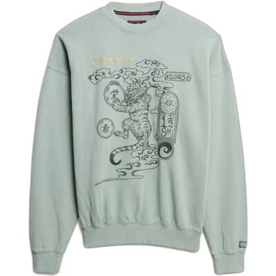 Sweatshirt Oversize Damen Superdry Tokyo Narrative Vert S female Sweatshirt Oversize Damen Superdry Tokyo Narrative Vert S female
