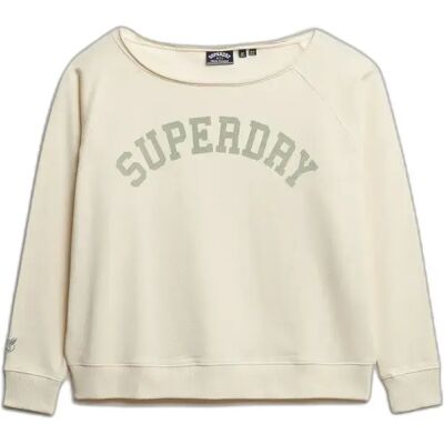 Sweatshirt Damen Superdry Athletic Essentials Bardot Blanc XS female Sweatshirt Damen Superdry Athletic Essentials Bardot Blanc XS female