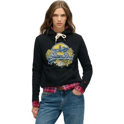Hoodie Damen Superdry Floral Noir S female Hoodie Damen Superdry Floral Noir S female