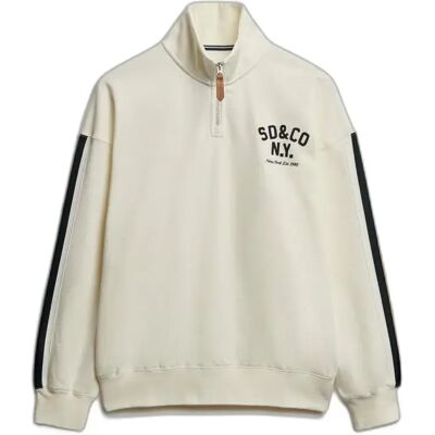 Damen Sweatshirt mit Rundhalsausschnitt und Reißverschluss Superdry Country Club Applique Beige 2XS female Damen Sweatshirt mit Rundhalsausschnitt und Reißverschluss Superdry Country Club Applique Beige 2XS female