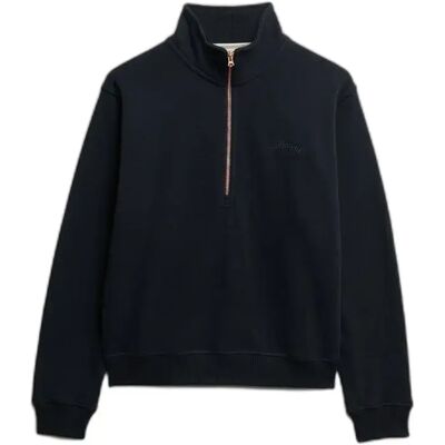 Frauenpullover mit Stehkragen und gesticktem Logo Superdry Essential Bleu 2XS female Frauenpullover mit Stehkragen und gesticktem Logo Superdry Essential Bleu 2XS female
