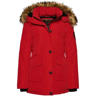 Damen-Parka mit Kapuze und Kunstpelz Superdry Everest Rouge S female Damen-Parka mit Kapuze und Kunstpelz Superdry Everest Rouge S female