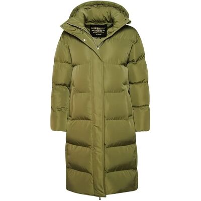 Lange Daunenjacke mit Kapuze, Damen Superdry Vert S female Lange Daunenjacke mit Kapuze, Damen Superdry Vert S female