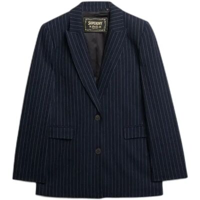 Blazer Damen Superdry Pinstripe Bleu XL female Blazer Damen Superdry Pinstripe Bleu XL female