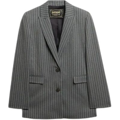 Blazer Damen Superdry Pinstripe Gris XS female Blazer Damen Superdry Pinstripe Gris XS female