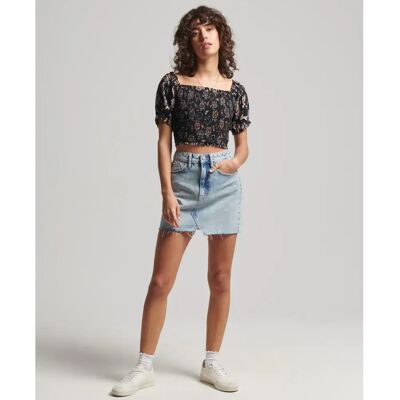 Crop Top T-Shirt Frau Superdry Ecovero Vintage Noir 42 female Crop Top T-Shirt Frau Superdry Ecovero Vintage Noir 42 female