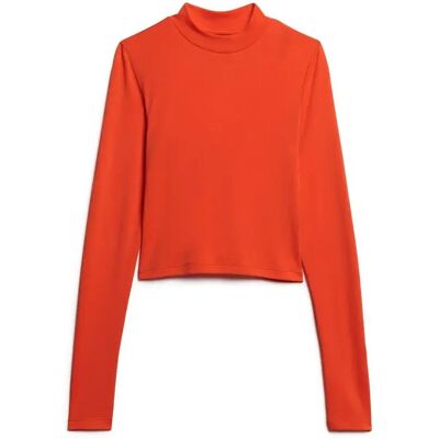 Langarmshirt mit offenem Rücken für Damen Superdry Orange M female Langarmshirt mit offenem Rücken für Damen Superdry Orange M female