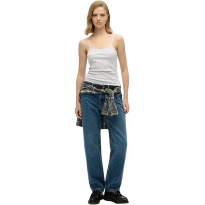 Feine gerippte Damen-Top Superdry Blanc M female Feine gerippte Damen-Top Superdry Blanc M female