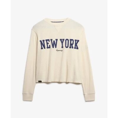 Sweatshirt mit Motiv, Damen Superdry Athletic Essential Blanc XS female Sweatshirt mit Motiv, Damen Superdry Athletic Essential Blanc XS female