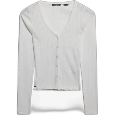 Damen-Cardigan mit Lochmuster Superdry Athletic Essentials Blanc XS female Damen-Cardigan mit Lochmuster Superdry Athletic Essentials Blanc XS female