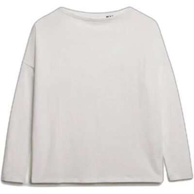 Langarm-Bootsausschnitt-T-Shirt für Frauen Superdry Blanc L female Langarm-Bootsausschnitt-T-Shirt für Frauen Superdry Blanc L female