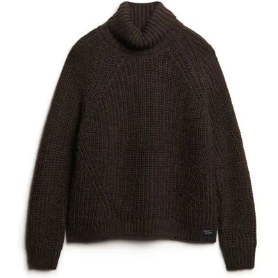 Lockerer Pullover mit Rollkragen und Steppnähten Frau Superdry Marron XL female Lockerer Pullover mit Rollkragen und Steppnähten Frau Superdry Marron XL female