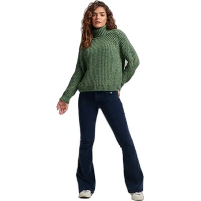 Pullover, weit geschnitten, mit Rollkragen, abgesteppt, Damen Superdry Vert M female Pullover, weit geschnitten, mit Rollkragen, abgesteppt, Damen Superdry Vert M female