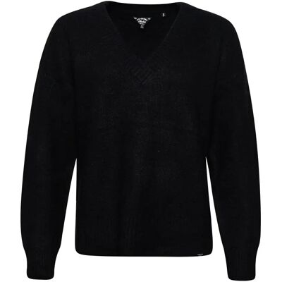 Oversize-Pullover mit V-Ausschnitt, Damen Superdry Noir XS female Oversize-Pullover mit V-Ausschnitt, Damen Superdry Noir XS female