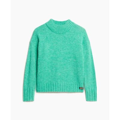 Pullover mit Schornsteinkragen, Damen Superdry Essential Vert 2XS female Pullover mit Schornsteinkragen, Damen Superdry Essential Vert 2XS female