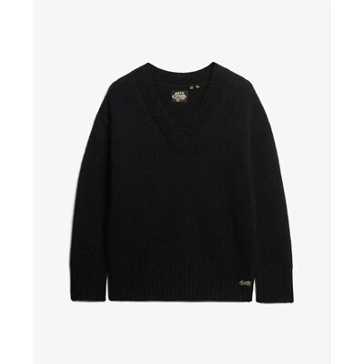 V-Ausschnitt Pullover für Frauen Superdry Essential Noir S female V-Ausschnitt Pullover für Frauen Superdry Essential Noir S female