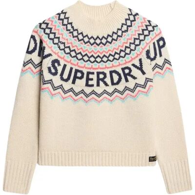 Jacquard-Muster Pulli für Damen Superdry Beige S female Jacquard-Muster Pulli für Damen Superdry Beige S female