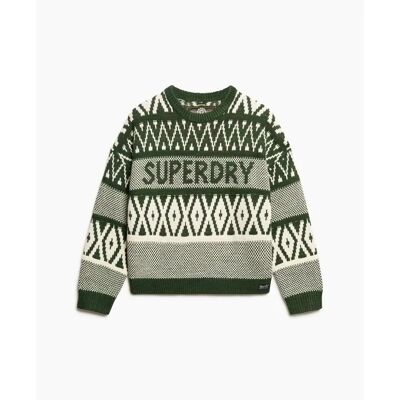 Pullover mit Muster für Damen Superdry Vert L female Pullover mit Muster für Damen Superdry Vert L female