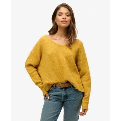 Oversize Damen Pulli mit V-Ausschnitt Superdry Jaune L female Oversize Damen Pulli mit V-Ausschnitt Superdry Jaune L female