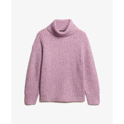 Grobstrick-Pullover mit weitem Ausschnitt für Frauen Superdry Violet L/XL female Grobstrick-Pullover mit weitem Ausschnitt für Frauen Superdry Violet L/XL female
