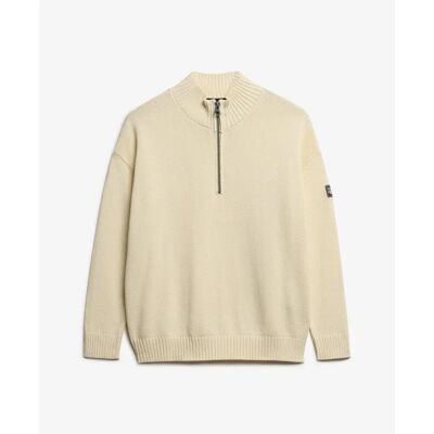 Pullover aus Strick mit Stehkragen für Damen Superdry Blanc S female Pullover aus Strick mit Stehkragen für Damen Superdry Blanc S female