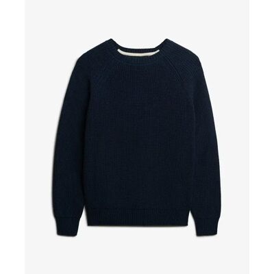 Rippstrickpullover Damen Superdry Bleu XL female Rippstrickpullover Damen Superdry Bleu XL female